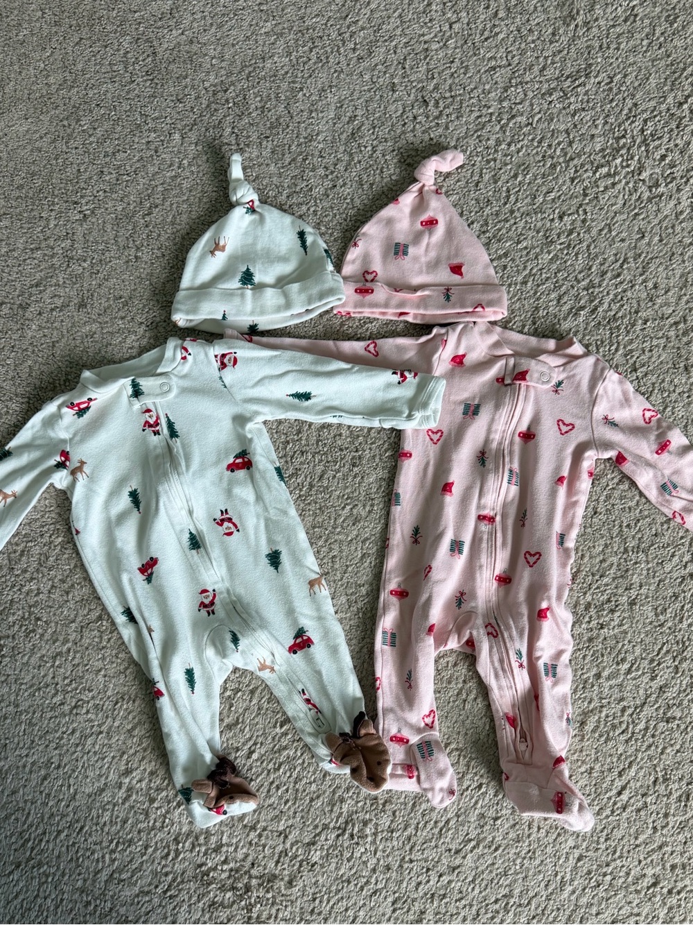Carter’s Just One You Christmas Zipper footies set of 2